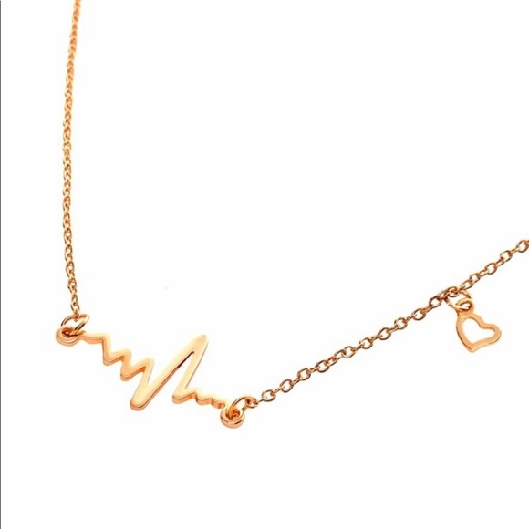 LAST SET SALE Gold EKG Heart Beat Dainty Necklace - Picture 3 of 6